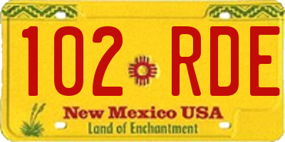 NM license plate 102RDE