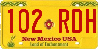 NM license plate 102RDH