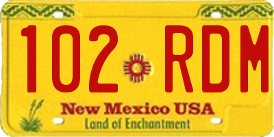 NM license plate 102RDM