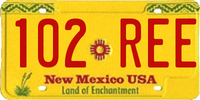 NM license plate 102REE