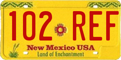 NM license plate 102REF