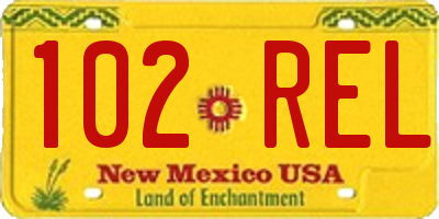 NM license plate 102REL
