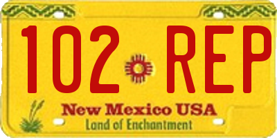 NM license plate 102REP