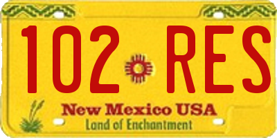 NM license plate 102RES