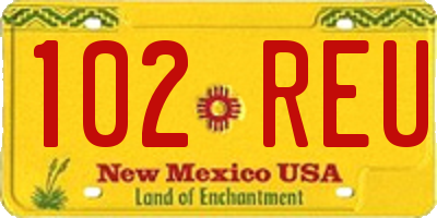 NM license plate 102REU