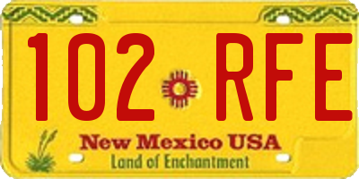 NM license plate 102RFE