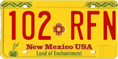 NM license plate 102RFN