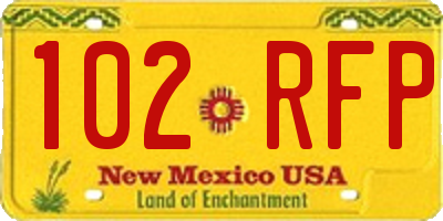 NM license plate 102RFP