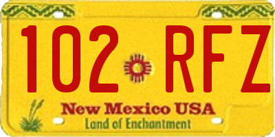NM license plate 102RFZ