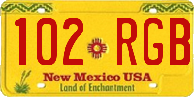 NM license plate 102RGB