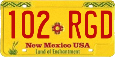 NM license plate 102RGD