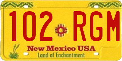 NM license plate 102RGM
