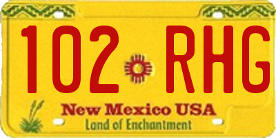 NM license plate 102RHG