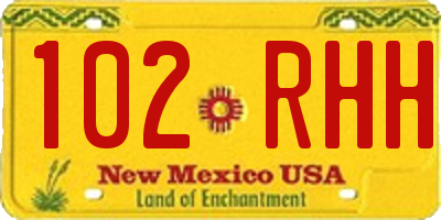 NM license plate 102RHH