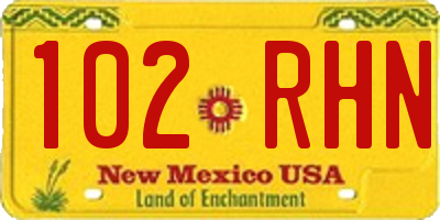 NM license plate 102RHN