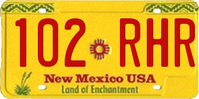 NM license plate 102RHR