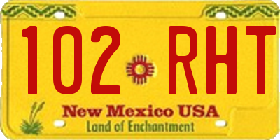 NM license plate 102RHT
