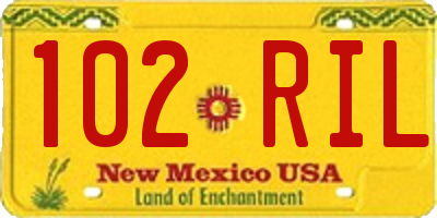 NM license plate 102RIL