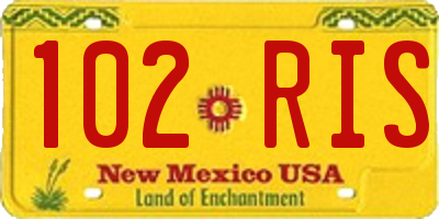 NM license plate 102RIS