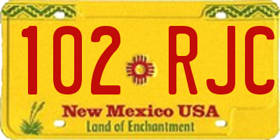 NM license plate 102RJC