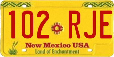 NM license plate 102RJE