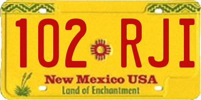 NM license plate 102RJI