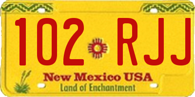 NM license plate 102RJJ
