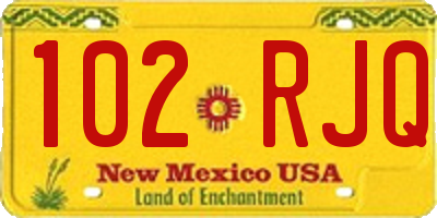 NM license plate 102RJQ