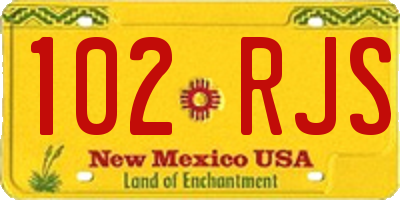 NM license plate 102RJS