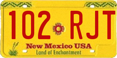 NM license plate 102RJT
