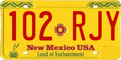 NM license plate 102RJY