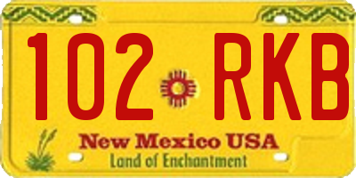 NM license plate 102RKB