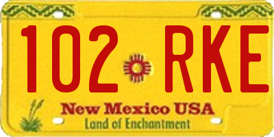 NM license plate 102RKE