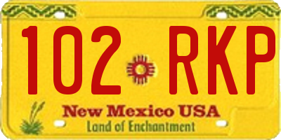NM license plate 102RKP