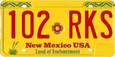 NM license plate 102RKS