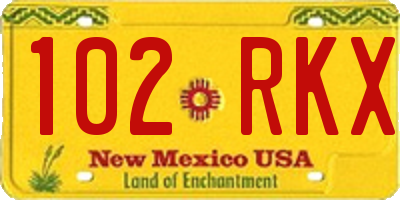NM license plate 102RKX