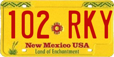 NM license plate 102RKY