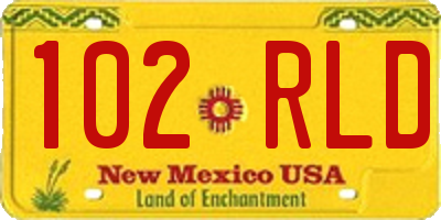NM license plate 102RLD