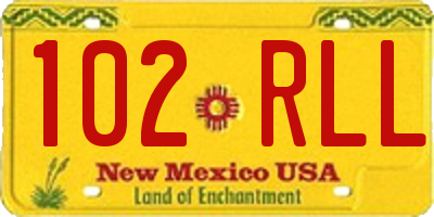 NM license plate 102RLL