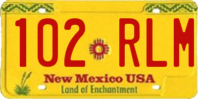 NM license plate 102RLM