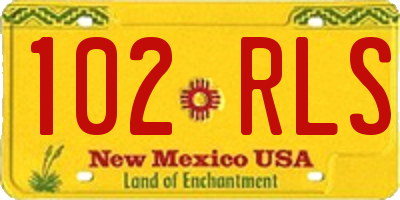 NM license plate 102RLS