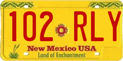 NM license plate 102RLY