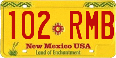 NM license plate 102RMB