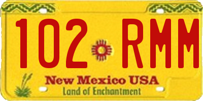 NM license plate 102RMM