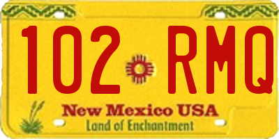 NM license plate 102RMQ