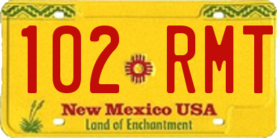 NM license plate 102RMT