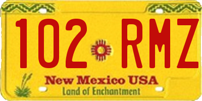 NM license plate 102RMZ
