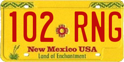 NM license plate 102RNG