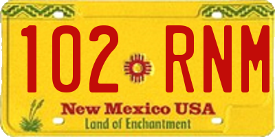NM license plate 102RNM