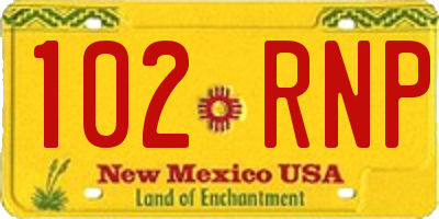 NM license plate 102RNP